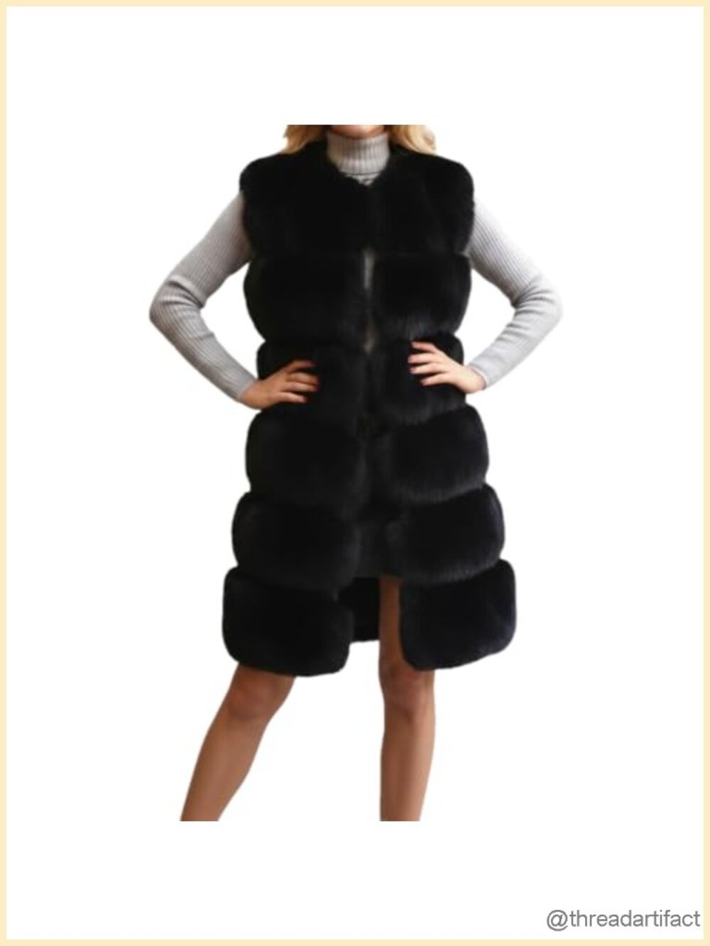 Sleeveless Faux Fur Vest Winter Coat Fluffy Vest Jacket